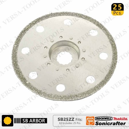 VERSA TOOL 100mm Full Round Electroplated Diamond Grout Blade, 10mm Offset Mount, PK 25 SB25ZZ